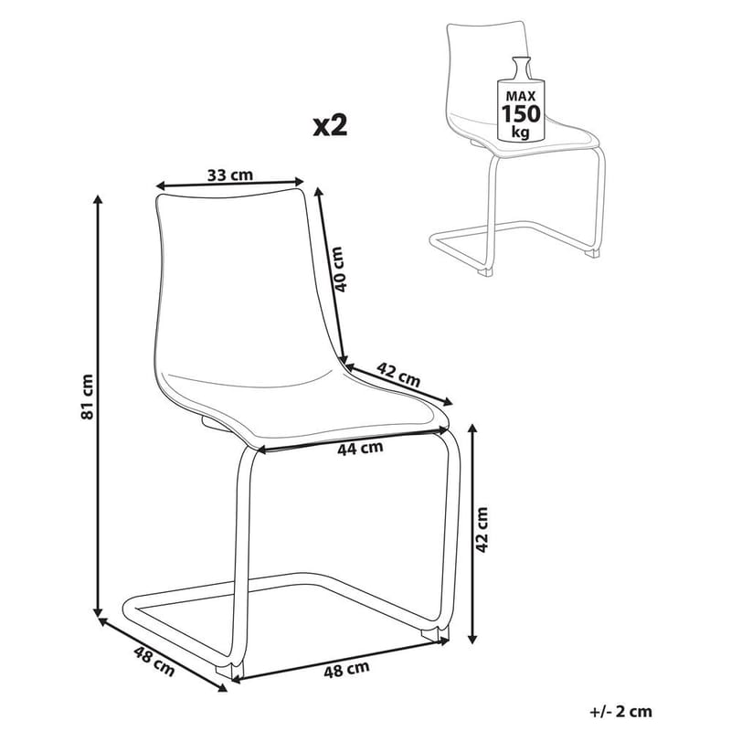 Spisestol Marshall 2-pak - Transparent, Sølv - Møbler - Stole & lænestole - Spisebordsstole & køkkenstole