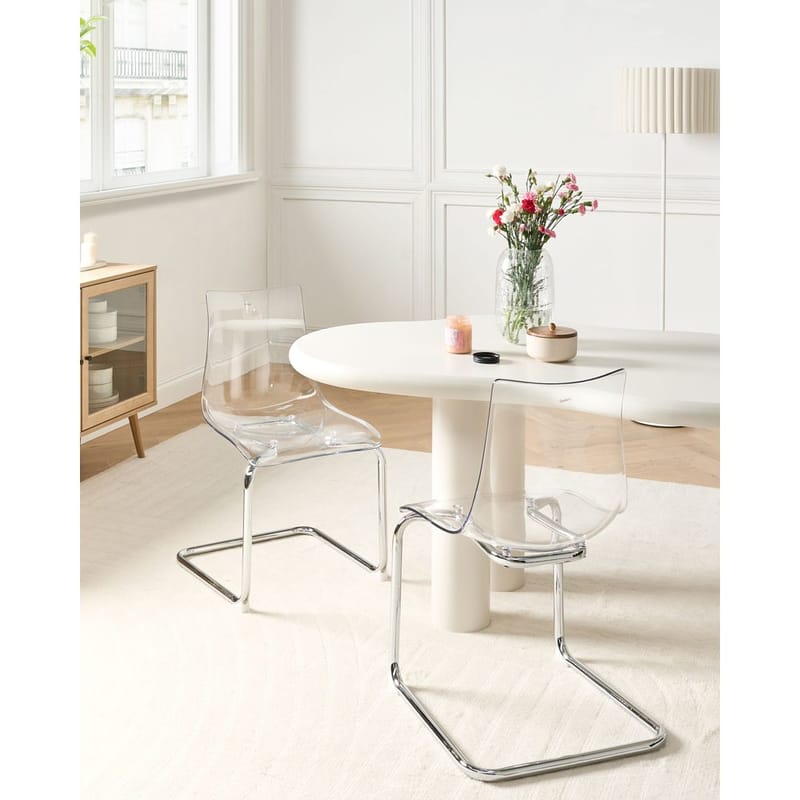 Spisestol Marshall 2-pak - Transparent, Sølv - Møbler - Stole & lænestole - Spisebordsstole & køkkenstole