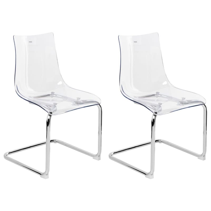 Spisestol Marshall 2-pak, Transparent, Sølv