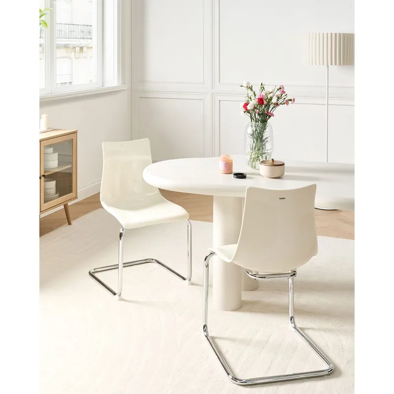 Spisestol Marshall 2-pak - Hvid, Sølv - Møbler - Stole & lænestole - Spisebordsstole & køkkenstole