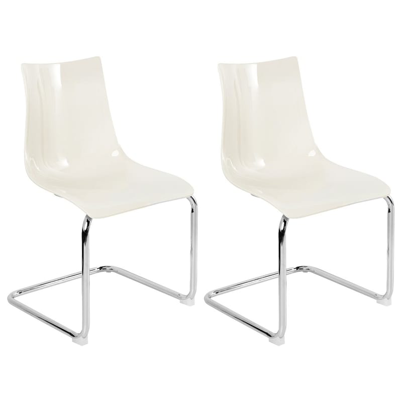 Spisestol Marshall 2-pak, Hvid, Sølv