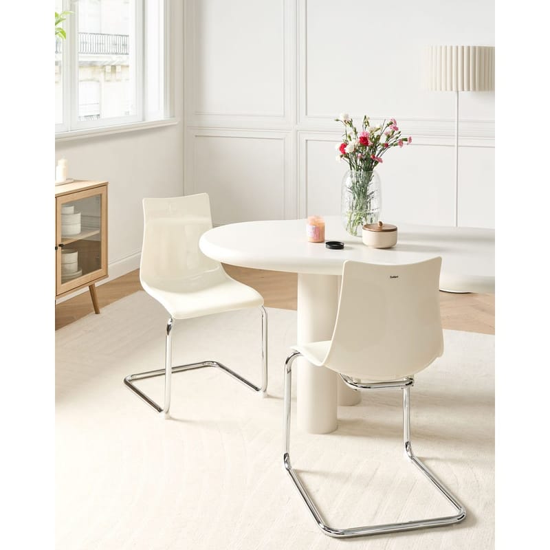 Spisestol Marshall 2-pak - Hvid, Sølv - Møbler - Stole & lænestole - Spisebordsstole & køkkenstole
