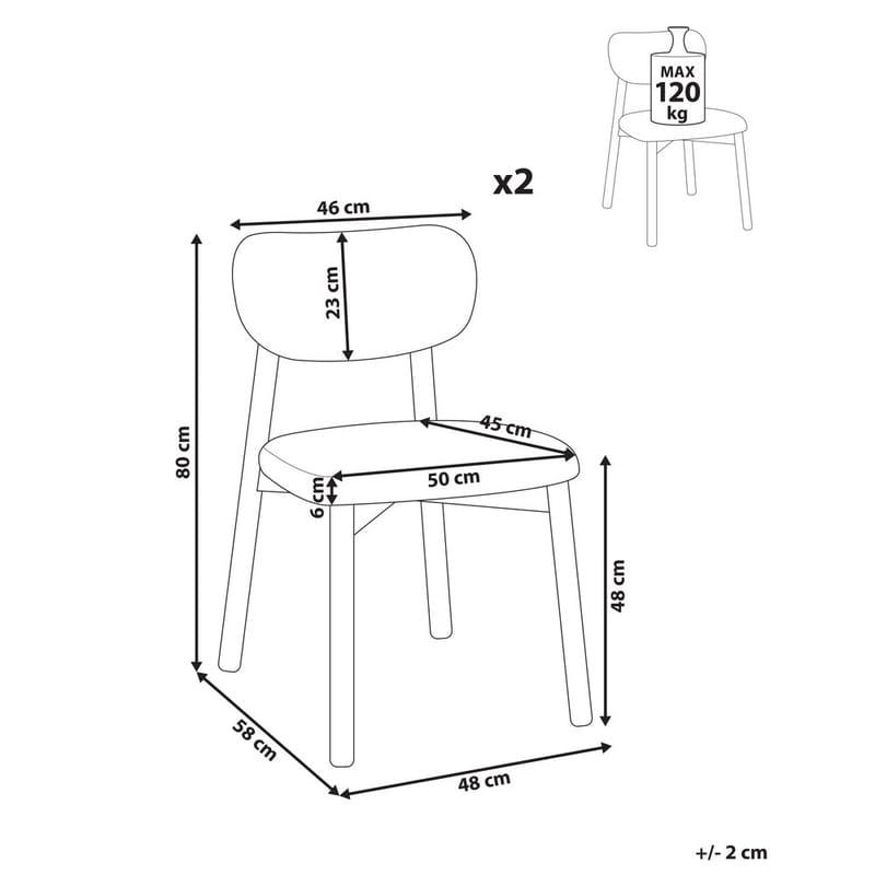 Spisestol Mills 2-pak - Brun, Beige - Møbler - Stole & lænestole - Spisebordsstole & køkkenstole