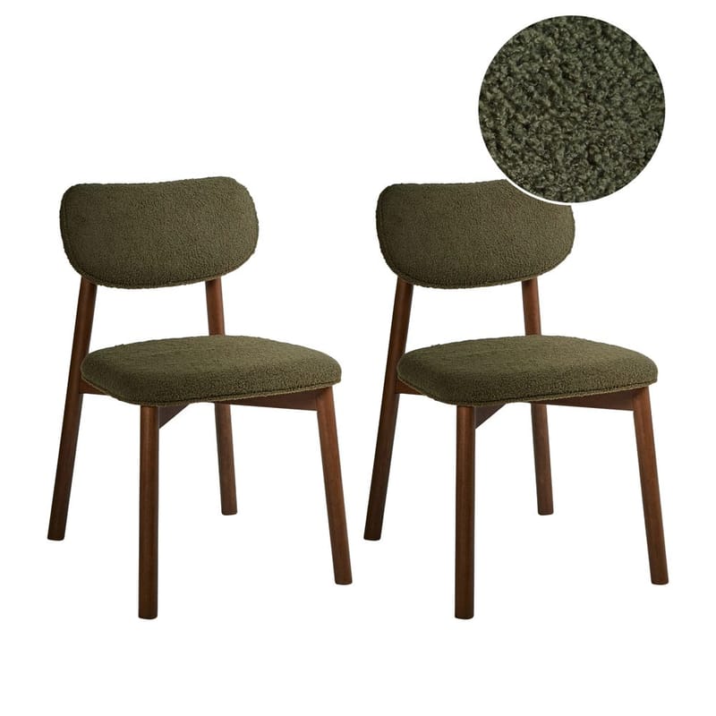 Spisestol Mills 2-pak - Brun, Grøn - Møbler - Stole & lænestole - Spisebordsstole & køkkenstole