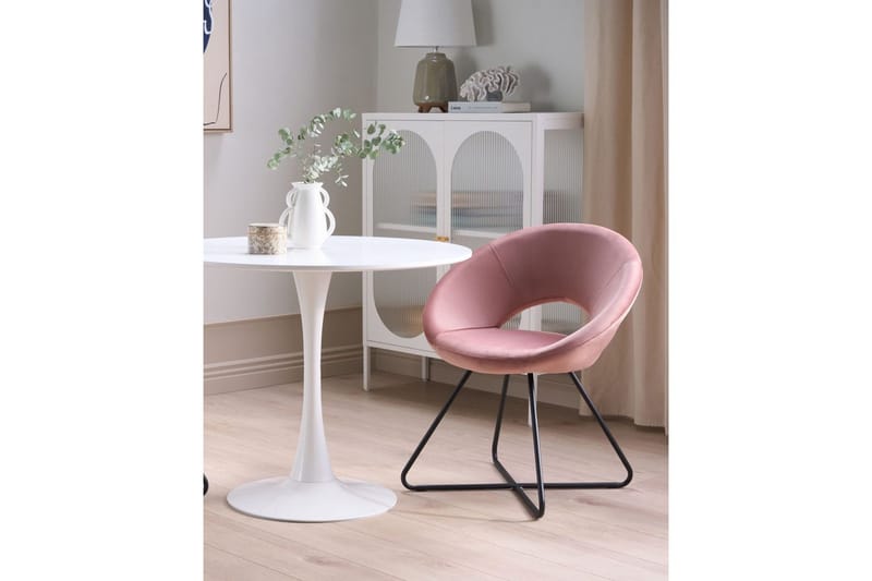 Spisestol Rachel - Rosa, sort, Rosa, Sort - Møbler - Stole & lænestole - Spisebordsstole & køkkenstole