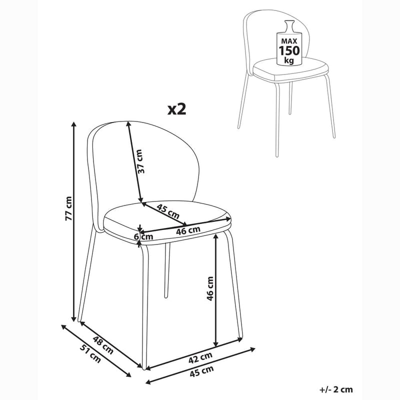 Spisestol Vidette 2-pak - Møbler - Stole & lænestole - Spisebordsstole & køkkenstole