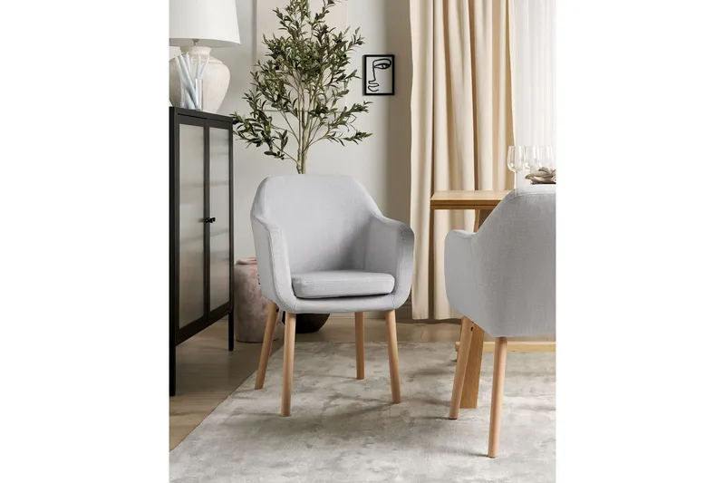 Spisestol Yorkville ll - Grå, lyst træ - Møbler - Stole & lænestole - Spisebordsstole & køkkenstole