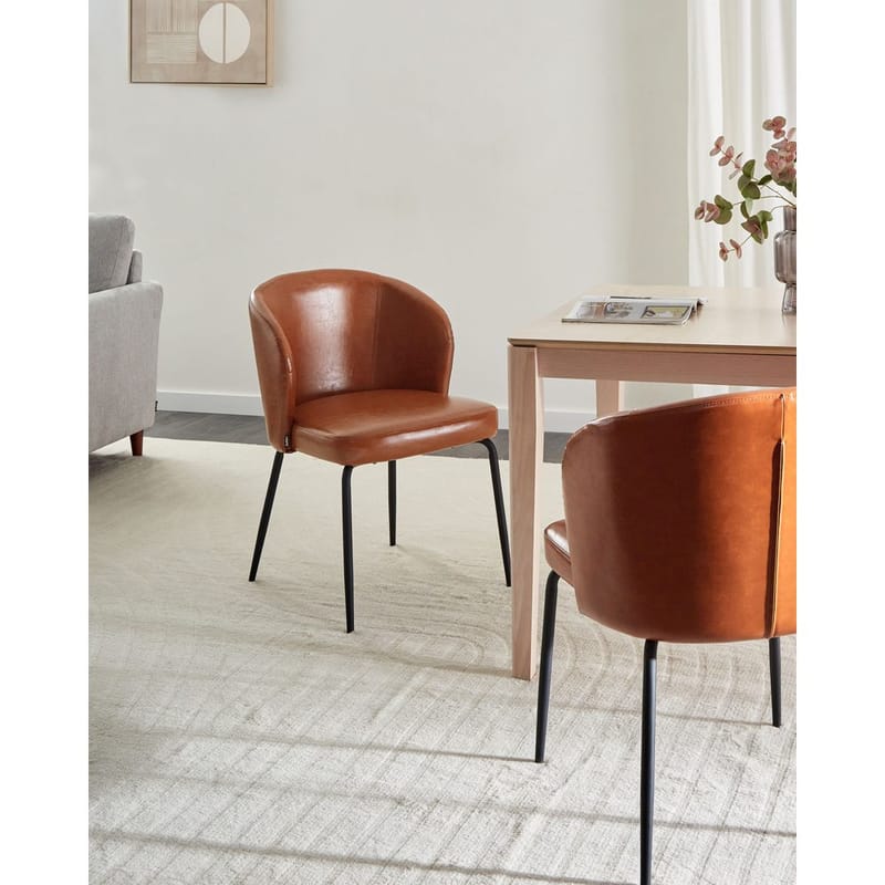 Spisestol Zana 2-pak - Brun, Sort - Møbler - Stole & lænestole - Spisebordsstole & køkkenstole
