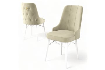 Spisestole Jandela Creme / Hvid - Creme / Hvid - Møbler - Stole & lænestole - Spisebordsstole & køkkenstole