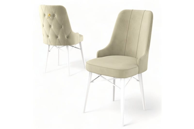 Spisestole Jandela Creme / Hvid - Creme / Hvid - Møbler - Stole & lænestole - Spisebordsstole & køkkenstole