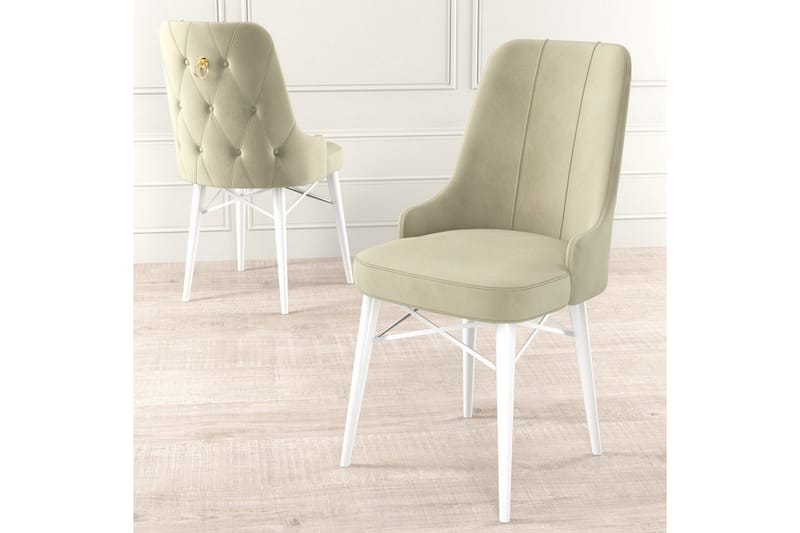 Spisestole Jandela Creme / Hvid - Creme / Hvid - Møbler - Stole & lænestole - Spisebordsstole & køkkenstole