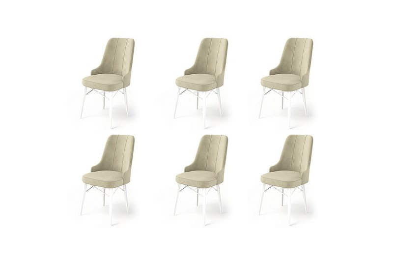 Spisestole Jandela Creme / Hvid - Creme / Hvid - Møbler - Stole & lænestole - Spisebordsstole & køkkenstole