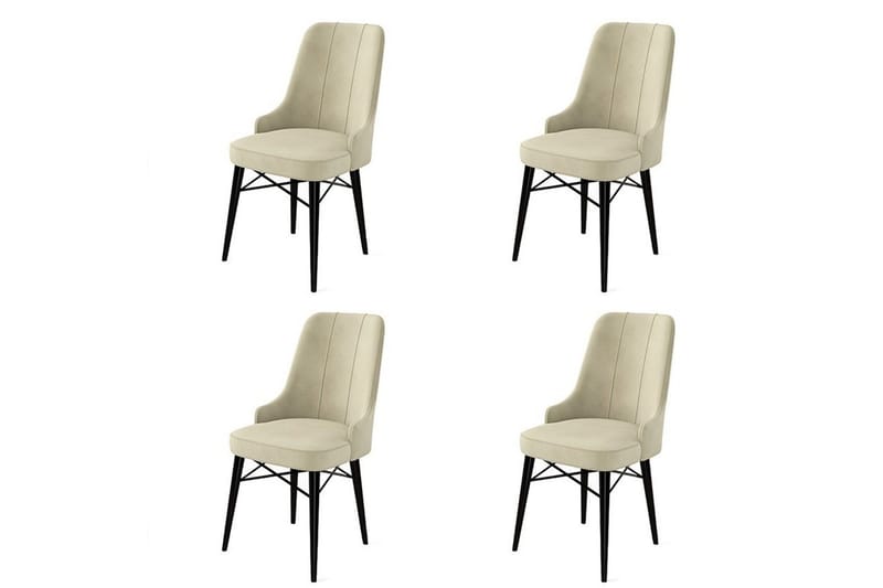 Spisestole Jandela Creme / Sort, Creme / Sort