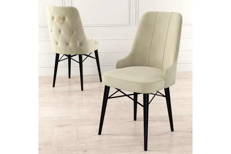 Spisestole Jandela Creme / Sort - Creme / Sort - Møbler - Stole & lænestole - Spisebordsstole & køkkenstole