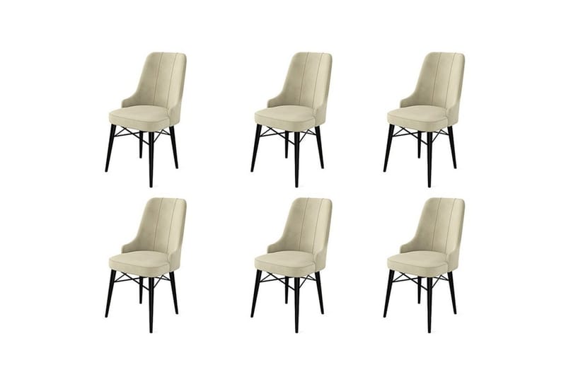 Spisestole Jandela Creme / Sort, Creme / Sort