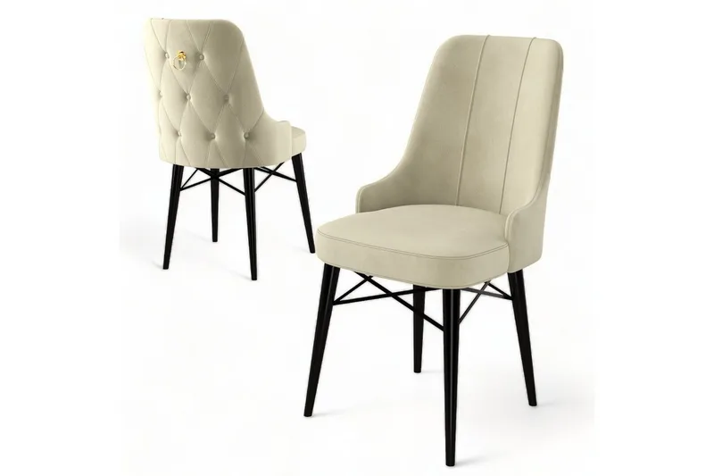 Spisestole Jandela Creme / Sort - Creme / Sort - Møbler - Stole & lænestole - Spisebordsstole & køkkenstole
