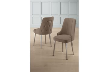 Spisestole Jebi Cappuccino / Krom - Cappuccino / Krom - Møbler - Stole & lænestole - Spisebordsstole & køkkenstole