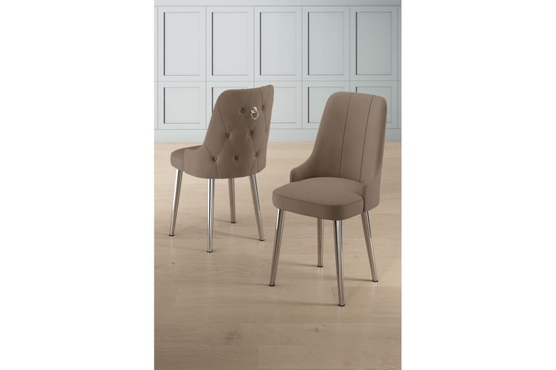 Spisestole Jebi Cappuccino / Krom - Cappuccino / Krom - Møbler - Stole & lænestole - Spisebordsstole & køkkenstole
