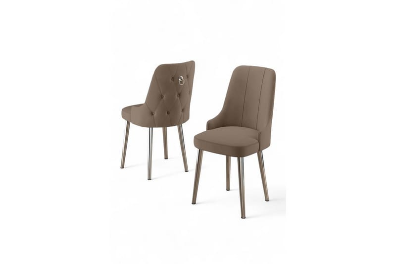 Spisestole Jebi Cappuccino / Krom - Cappuccino / Krom - Møbler - Stole & lænestole - Spisebordsstole & køkkenstole