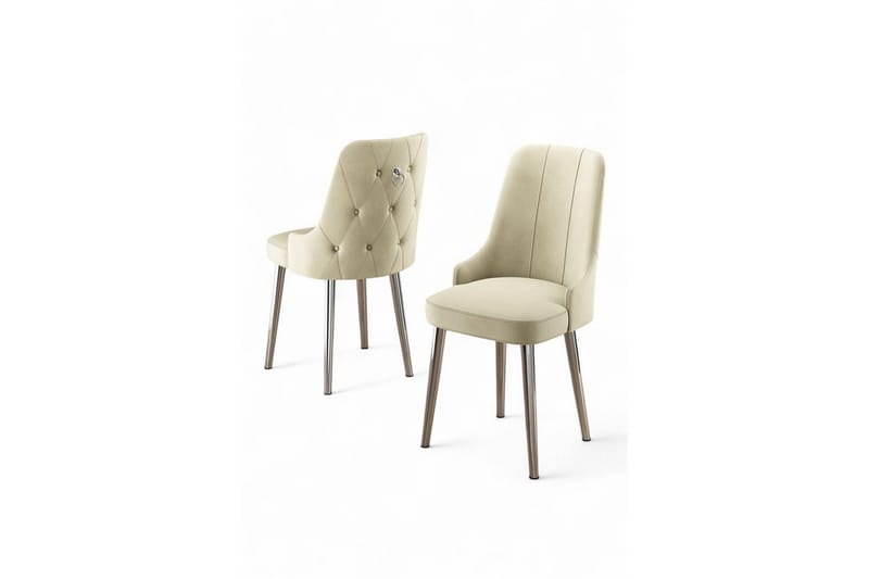 Spisestole Jebi Creme / Krom, Creme / Krom