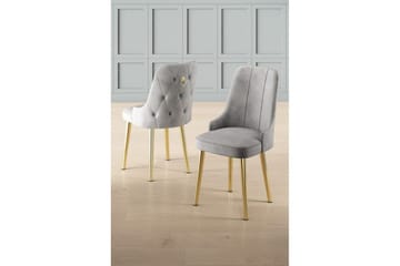 Spisestole Jebi Grå / guld - Grå / guld - Møbler - Stole & lænestole - Spisebordsstole & køkkenstole
