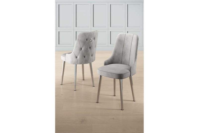Spisestole Jebi Grå / krom - Grå / krom - Møbler - Stole & lænestole - Spisebordsstole & køkkenstole