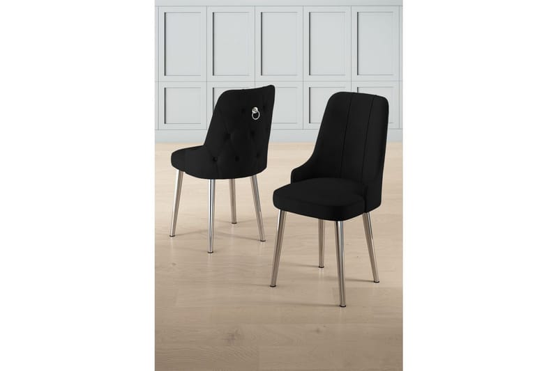 Spisestole Jebi Sort / Krom - Sort / Krom - Møbler - Stole & lænestole - Spisebordsstole & køkkenstole