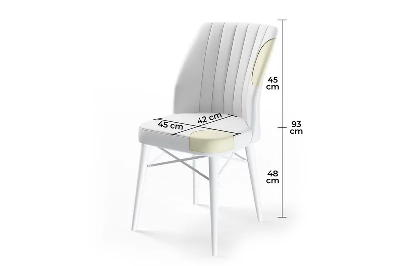 Spisestole Miraen Creme / Hvid - Creme / Hvid - Møbler - Stole & lænestole - Spisebordsstole & køkkenstole