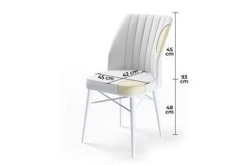 Spisestole Miraen Creme / Sort - Sort/Cremevhid - Møbler - Stole & lænestole - Spisebordsstole & køkkenstole