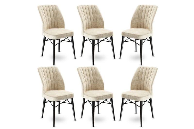 Spisestole Miraen Creme / Sort, Sort/Cremevhid