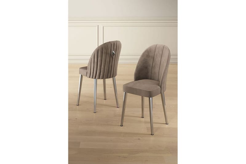 Spisestole Orlen Cappuccino / Krom - Cappuccino / Krom - Møbler - Stole & lænestole - Spisebordsstole & køkkenstole