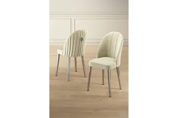 Spisestole Orlen Creme / Krom - Creme / Krom - Møbler - Stole & lænestole - Spisebordsstole & køkkenstole