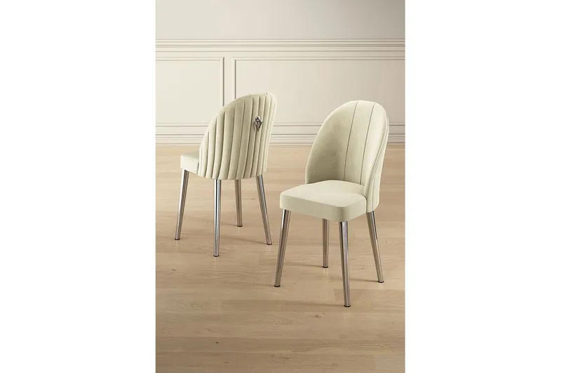 Spisestole Orlen Creme / Krom - Creme / Krom - Møbler - Stole & lænestole - Spisebordsstole & køkkenstole