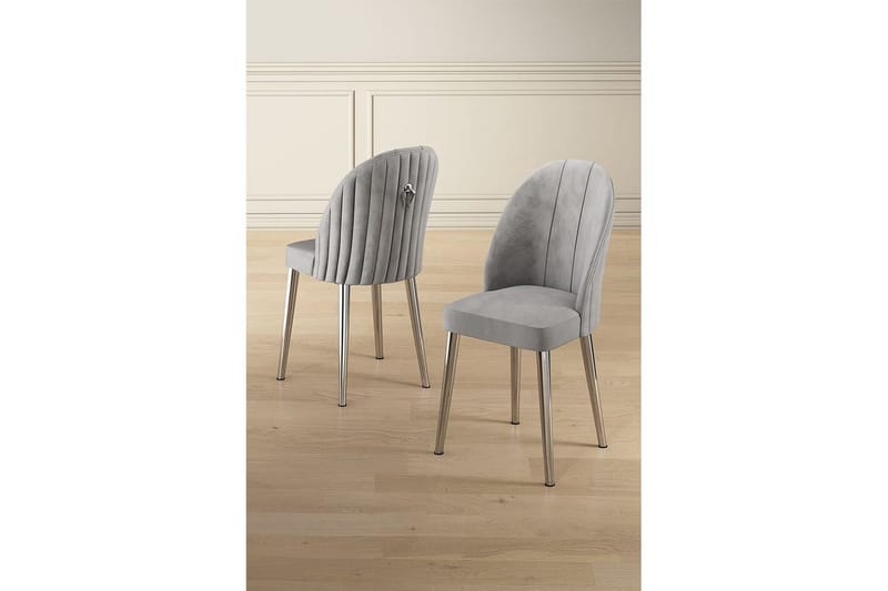 Spisestole Orlen Grå / krom - Grå / krom - Møbler - Stole & lænestole - Spisebordsstole & køkkenstole