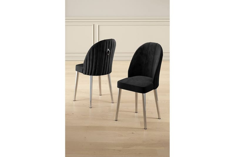 Spisestole Orlen Sort / Krom - Sort / Krom - Møbler - Stole & lænestole - Spisebordsstole & køkkenstole