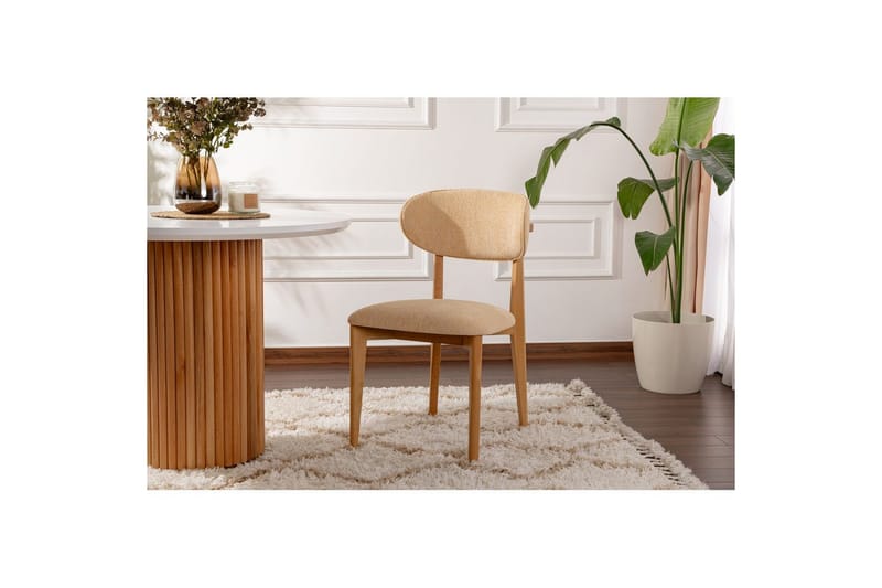 Spisestole Sanroman Classic Beige / Lys Eg - Beige / Lys Eg - Møbler - Stole & lænestole - Spisebordsstole & køkkenstole