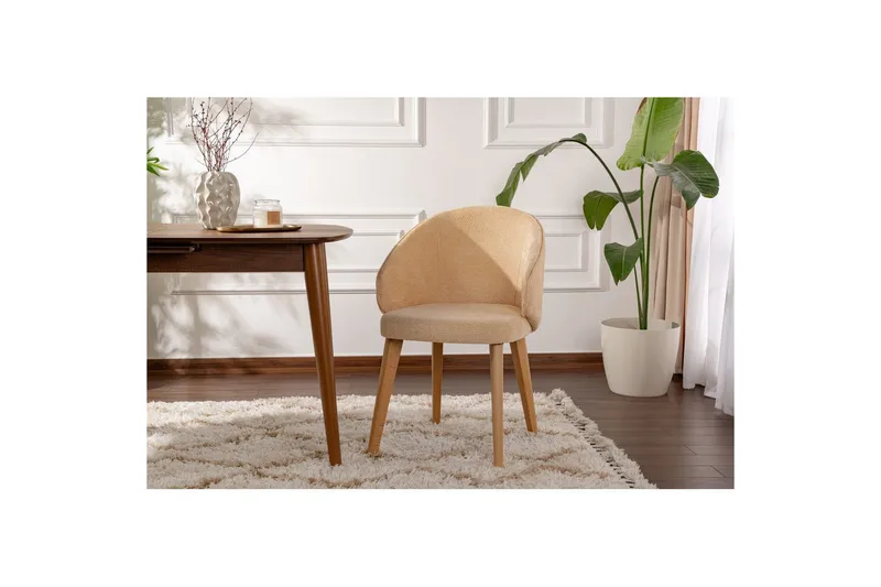 Spisestole Sanroman Classic Beige / Lys Eg - Beige / Lys Eg - Møbler - Stole & lænestole - Spisebordsstole & køkkenstole