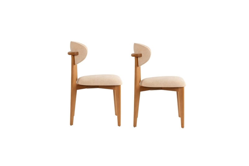 Spisestole Sanroman Classic Beige / Mørk Eg - Beige / Mørk Eg - Møbler - Stole & lænestole - Spisebordsstole & køkkenstole