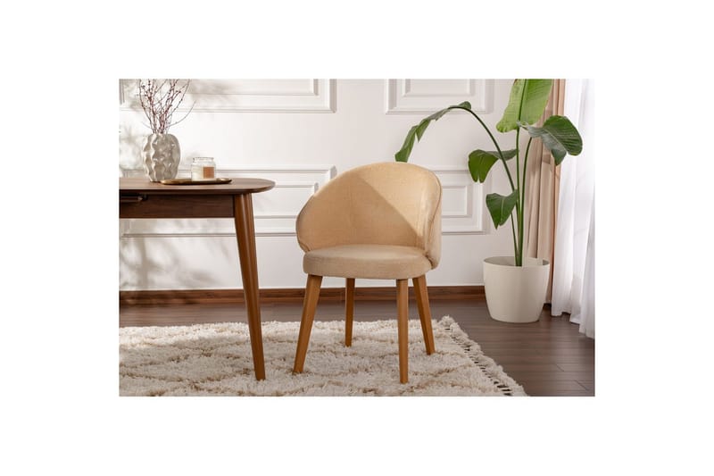 Spisestole Sanroman Classic Beige / Mørk Eg - Beige / Mørk Eg - Møbler - Stole & lænestole - Spisebordsstole & køkkenstole