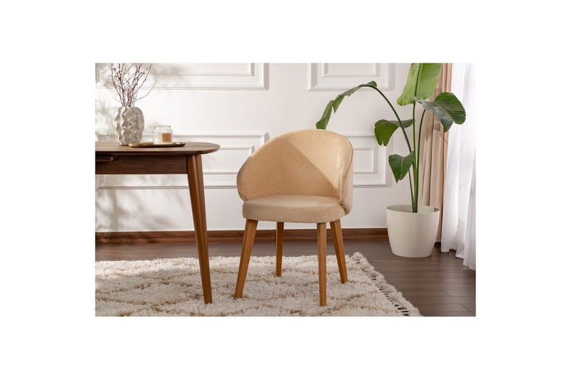 Spisestole Sanroman Classic Beige / Mørk Eg - Beige / Mørk Eg - Møbler - Stole & lænestole - Spisebordsstole & køkkenstole