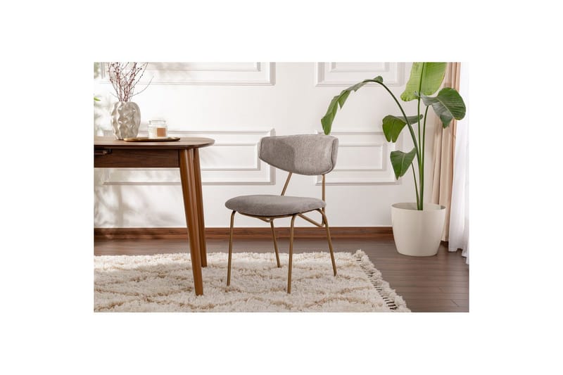 Spisestole Sanroman Grå / guld - Grå / guld - Møbler - Stole & lænestole - Spisebordsstole & køkkenstole