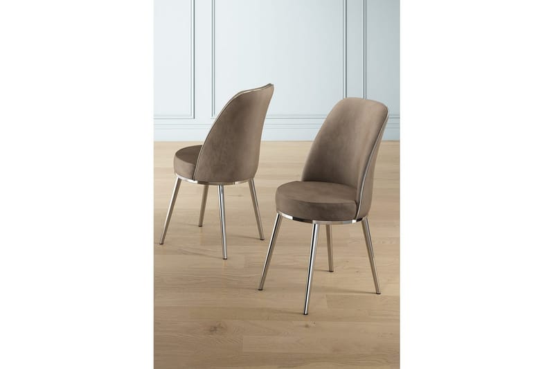 Spisestole Sugako Cappuccino / Krom - Cappuccino / Krom - Møbler - Stole & lænestole - Spisebordsstole & køkkenstole