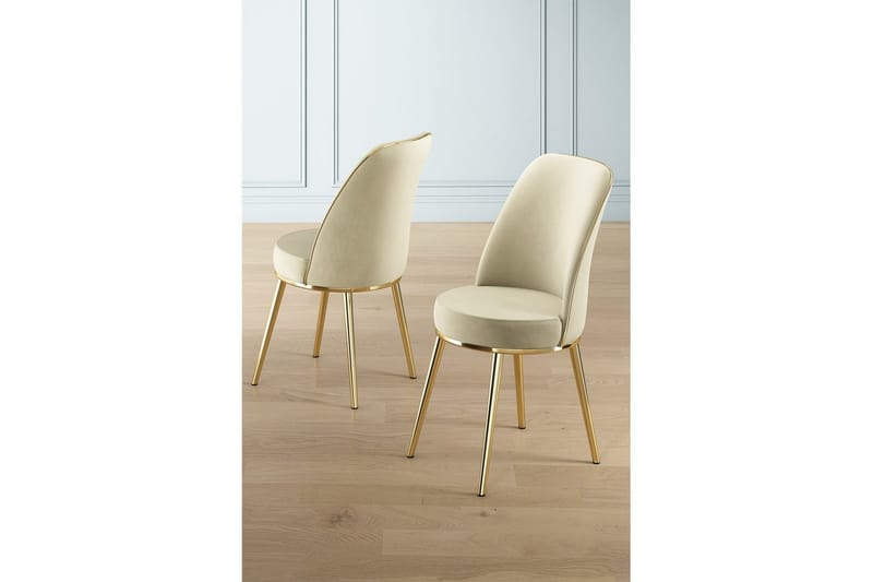 Spisestole Sugako Creme / Rany - Guld/Cremevhid - Møbler - Stole & lænestole - Spisebordsstole & køkkenstole