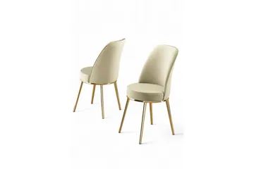 Spisestole Sugako Creme / Rany - Guld/Cremevhid - Møbler - Stole & lænestole - Spisebordsstole & køkkenstole