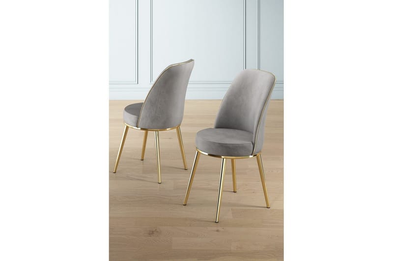 Spisestole Sugako Grå / guld - Grå / guld - Møbler - Stole & lænestole - Spisebordsstole & køkkenstole