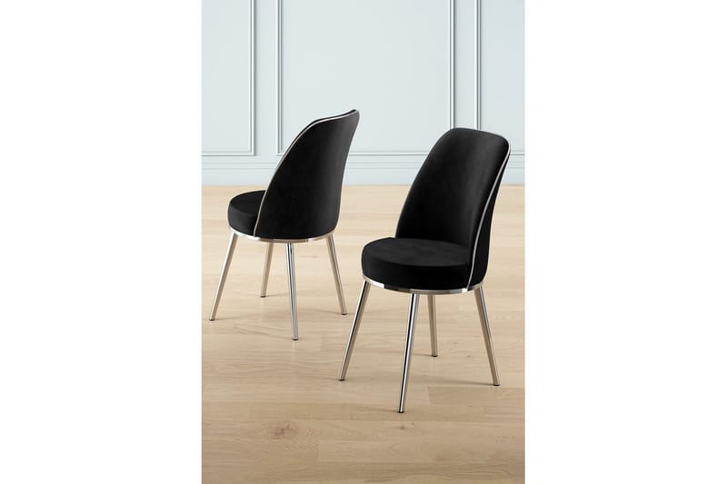 Spisestole Sugako Sort / Krom - Sort / Krom - Møbler - Stole & lænestole - Spisebordsstole & køkkenstole