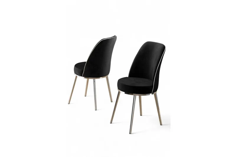 Spisestole Sugako Sort / Krom - Sort / Krom - Møbler - Stole & lænestole - Spisebordsstole & køkkenstole