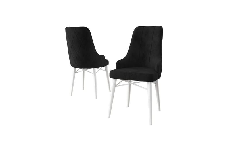 Spisestole Puntoz Sort / Hvid - Sort / Hvid - Møbler - Stole & lænestole - Spisebordsstole & køkkenstole