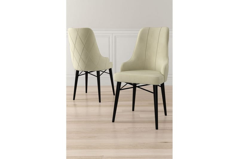 Spisestole Puntoz Creme / Sort - Creme / Sort - Møbler - Stole & lænestole - Spisebordsstole & køkkenstole