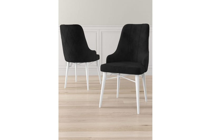 Spisestole Puntoz Sort / Hvid - Sort / Hvid - Møbler - Stole & lænestole - Spisebordsstole & køkkenstole